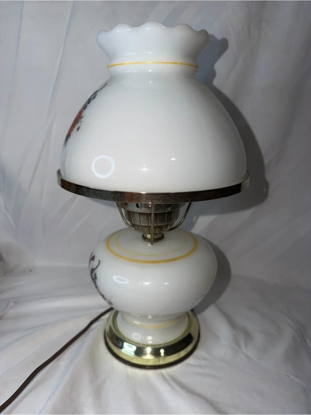 Vintage Floral Milk Glass 